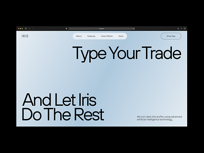 IRIS - your solution for smart trading ai crypto crypto trading cryptocurrency graphic design invest investment landing landing page platform startup trade trading web web design website website design