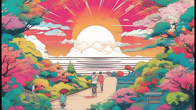 Summer Painting art chill colors daily discover dribbble good hope illustration life love manzobeat nature painting peace people shine summer sun support