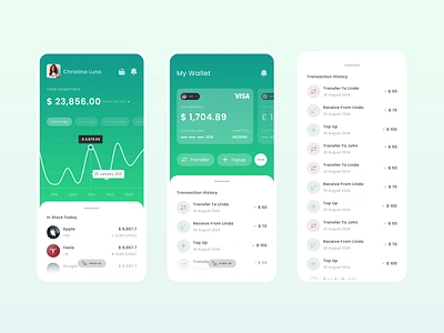 Fresh Investment Mobile App UI Design android app app design design fresh invest investment market mobile mobile design stocks ui ui design uiux ux ux design wallet