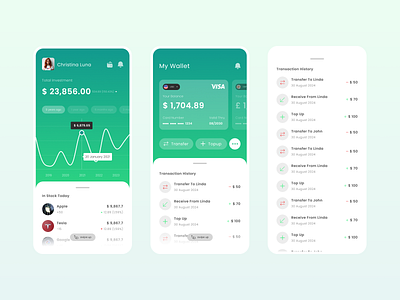 Fresh Investment Mobile App UI Design android app app design design fresh invest investment market mobile mobile design stocks ui ui design uiux ux ux design wallet