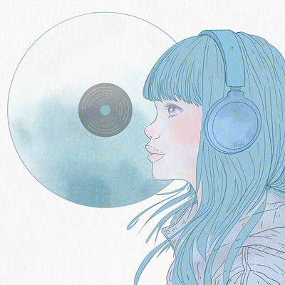 listening music design illustration