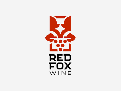 Red fox animals character fox logo logotype minimalism nature wine zoo