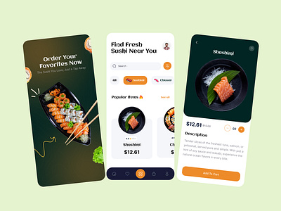 Sushfi- Shushi Shop Mobile App design design agency landing page ryzin lab ui ui designer ux