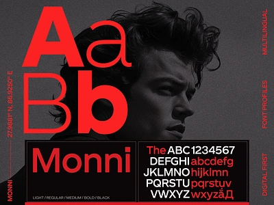 Monni Sans Serif advertising ai branding campaign creative direction design digital font design font family fonts gotham graphic design helvetica layout design logo marketing matt chansky poster red typography