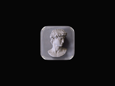 Museum App Icon 3d icon android icon app icon blender branding david (michelangelo) david app icon david icon florence museum icon app iconography ios icon michelangelo museum app octane statue stone ui ux