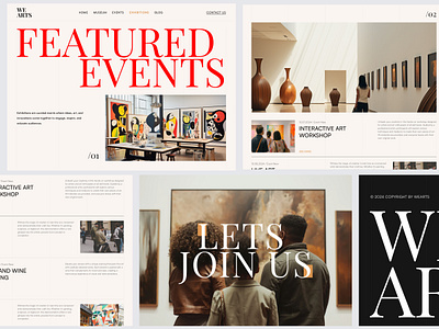 WeArts - Events art art event art exhibitions booking brand identity branding create event design event exhibition gallery join us landing page meeting product design ui ux web design website workshop