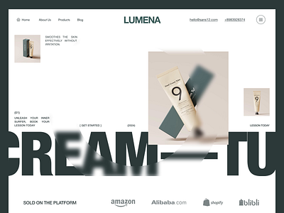 Lumena Skin Care Animation animation beauty branding care cream elementor framer green health landing motion page skin template theme ui webflow website women wordpress