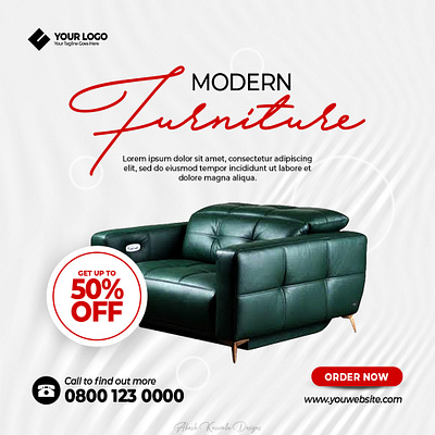 Modern Furniture Social Media Post addesign advertisment branding creativedesign design designer furnituread graphic design logo marketingdesign postdesign productshowcase socialmediapost typography