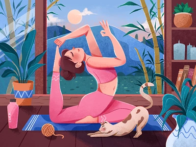 Stretches & Scratches art artwork bookillustration branding cat character childrenillustration design digitalart header illustration landing landing page sport streching ui ui ux website yoga yoga sport