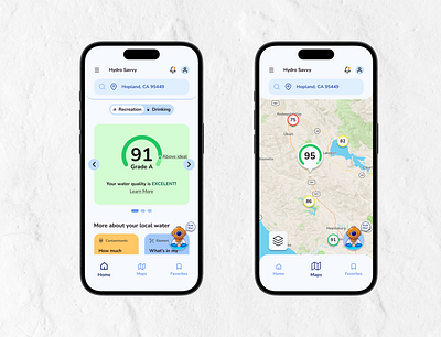 Hydro Savvy – Your Gateway to Real-Time Water Quality Insights app design design minimalist design mobile app shot ui ui design
