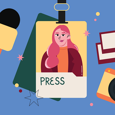 Press id card illustration journalist news press