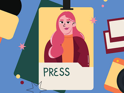 Press id card illustration journalist news press