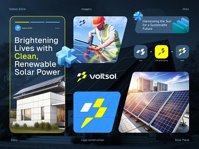 Voltsol - Solar Power Logo Branding | Orbix Studio battery brand guidelines brand identity creative branding ecofriendly energy logo environmental branding green energy logo design orbix studio renewable energy solar energy logo solar identity solar logo solar panel solar power solar system sun sustainable logo technological