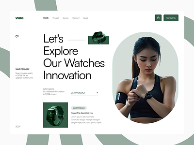 Watches Store Website - wae concept design e commerce innovation layout new concept nozaracy smart watch typography ui user interface ux watches website web design website