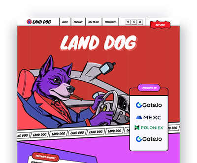 $LANDDOG MEME COIN blockchain crypto doge landing page mem meme meme coin meme coin landing page meme design meme token meme ui meme website pepe trend web