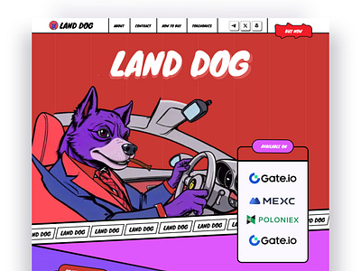 $LANDDOG MEME COIN blockchain crypto doge landing page mem meme meme coin meme coin landing page meme design meme token meme ui meme website pepe trend web