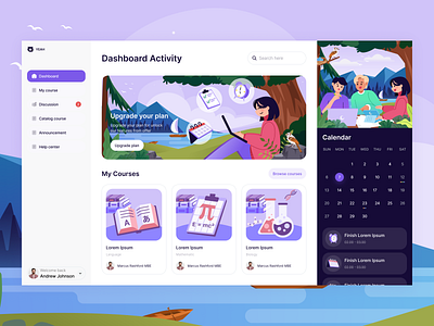 E-learning Platform Dashboard 2d illustration branding course app courses custom illustration dashboard design design digital education education management app educational platform edutech graphic design illustration landing page learning app learning platform online platform vector web app web applications