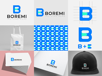 Boremi B E letter logo design b letter b logo design e letter e logo logo print typography