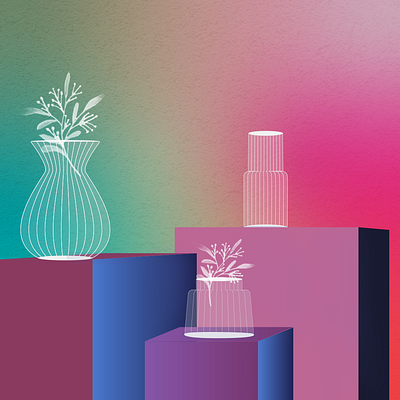 Still Life - Vase Illustration for Krosno graphic design illustration ui