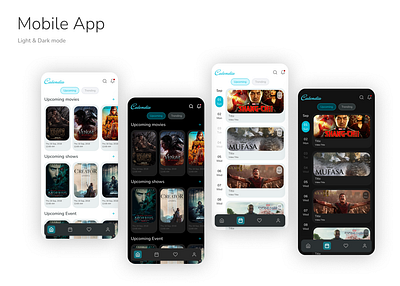 Mobile App light & Dark theme ui ux