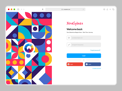 Login / Sign in page with mosaic background design dribbble login logup new page shot sign signin trending ui uiux web webdesign