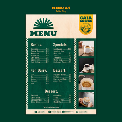 Coffee shop menu template coffee shop menu template design food menu design foodmenue graphic design illustration menu restaurant menu design