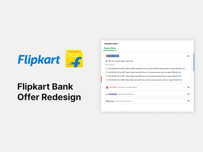 Flipkart - Bank Offer UI Redesign . e commerce flipkart product design ui ux