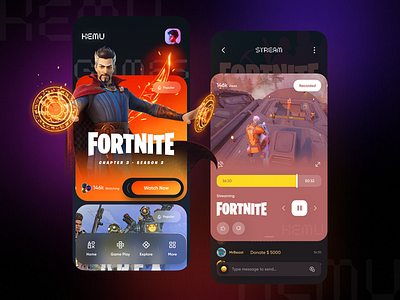 Streaming App app app design design gaming app gamingstreaming live minimal orix platform player sajon stream platform streaming app streaming community streaming service ui user interface ux video game video service