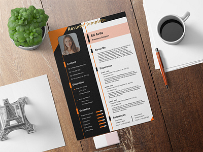 Modern and Professional Resume Template Design 3d animation branding design graphic design illustration logo mobile app mockup motion graphics resume template ui ux vector website