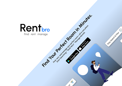 Rentbro rental online app landing page clientwork design figma landingpage rentalapp rentalwebsite rentbro responsivedesign ui ux uxcasestudy webdesign