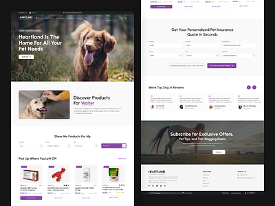 Dog food landing page E-commerce UI UX Design cat food dog ecommerce pet pet care pet food pet food website pet lovers pet shop pet store pet training pet website