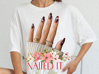 Fall nails Tshirt Design for women's cute tshirt design falling girls mordan tshirt design