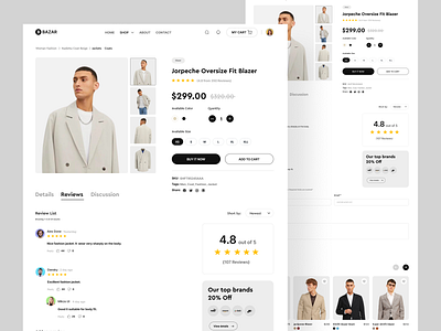 Product detail page design app design cloth app cloth website e commarce website landing page landing page design product details product landing page product page shop page single product details ui uiux web design