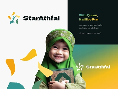 Quran Learning Center Logo for Kids branding graphic design islam kids logo logo design muslim quran star visual design