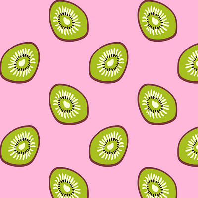 Pattern of kiwi slices on a pink background app branding design graphic design illustration logo typography ui ux vector