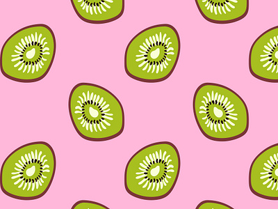 Pattern of kiwi slices on a pink background app branding design graphic design illustration logo typography ui ux vector