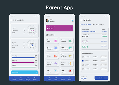 Parent App - Schools & Colleges app ui ux