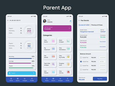 Parent App - Schools & Colleges app ui ux