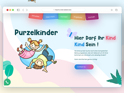 Purzelkinder Website Design branding kit curves kindergarten logo lotties responsive ui web design website