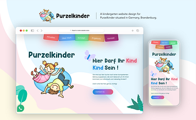 Purzelkinder Website Design branding kit curves kindergarten logo lotties responsive ui web design website