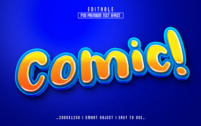 Comic '' 3D Editable PSD Text Effect Style action action psd comedy comic 3d text comic 3d text effect comic text effect funny headline new effect photoshop text effect pow psd comic effect style