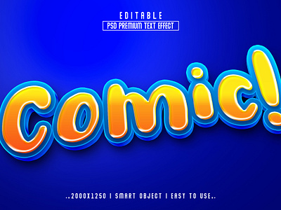 Comic '' 3D Editable PSD Text Effect Style action action psd comedy comic 3d text comic 3d text effect comic text effect funny headline new effect photoshop text effect pow psd comic effect style