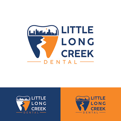 Dental Creek Logo between the city branding design graphic design illustration illustrator logo vector web