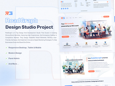 RoadGraph.Studio figma graphic design landing minimal modern responsive studio team project ui uiux webdesign website