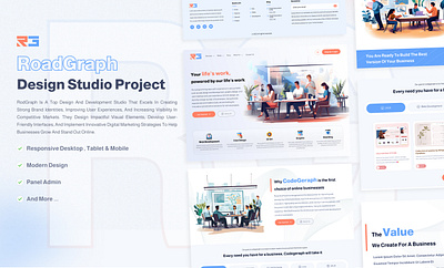 RoadGraph.Studio figma graphic design landing minimal modern responsive studio team project ui uiux webdesign website