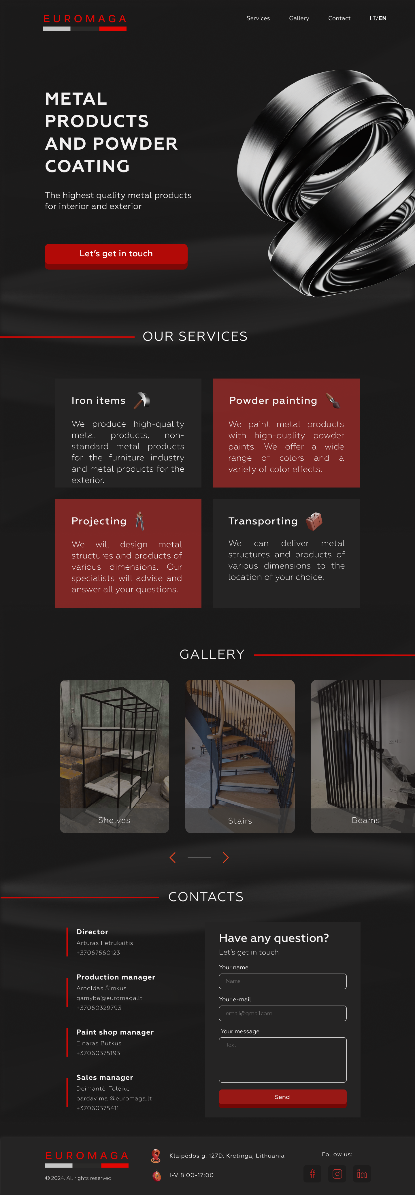 Metal products with 3D elements 3d 3d modeling adobe photoshop coating design iron metal powder steel ui user experience user interface ux website