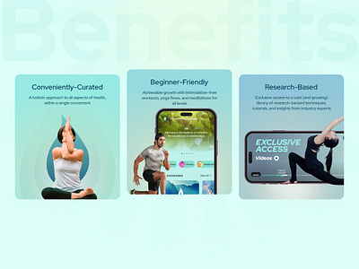 Designed Benefits of Wellness Website benefit benefit section calm fitness fitness card health healthcare healthier life landingpage mobile app website wellness wellness website workout