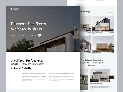 Real Estate - Residential Website airbnb design architecture booking website design mdoer property website design real estate agency real estate design real estate landing page real estate residential website real property realtor residential residential complex ui ux