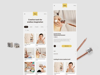 Revamp of Woset: Mobile add to cart cart check out checkout details page ecommerce ecommerce app ecommerce business home page landing page mobile product design saas web design