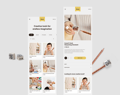 Revamp of Woset: Mobile add to cart cart check out checkout details page ecommerce ecommerce app ecommerce business home page landing page mobile product design saas web design